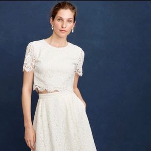 NEW J Crew Bridal Collection lace crop top
